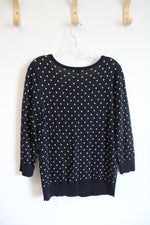 Talbots Black & White Button Down Cardigan | L