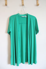 Susan Graver Green Open Cardigan | M