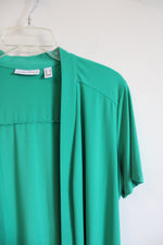 Susan Graver Green Open Cardigan | M