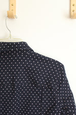 NEW Talbots Dark Navy Polka Dot Denim Stretch Jean Jacket | X