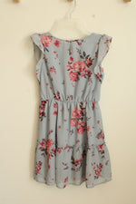 Children's Place Blue and Pink Floral Ruffle Dress | 7/8