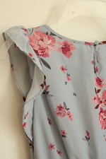 Children's Place Blue and Pink Floral Ruffle Dress | 7/8