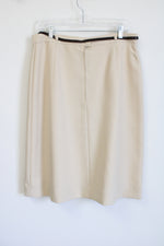 C&A Cream Vintage Belted Skirt | 12/14