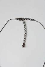 Sterling Silver Cross Pendant Black Metal Chain Necklace