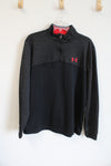 Under Armour Loose Fit Black Gray Fleece Lined ColdGear Sweatshirt | XL