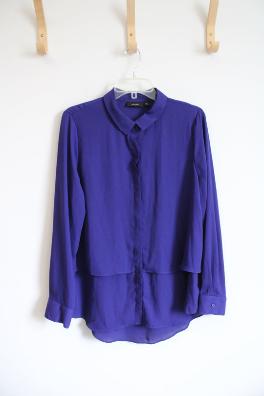 Apt.9 Cobalt Blue Button Down Top | L
