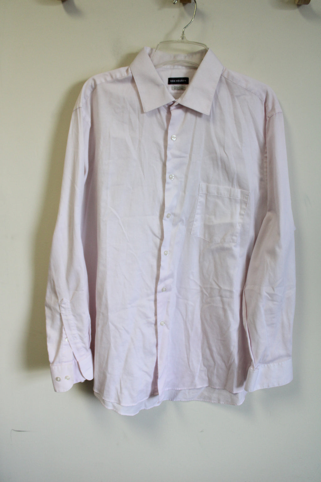 Van Heusen Regular Fit Pale Pink Button Down Shirt | XL