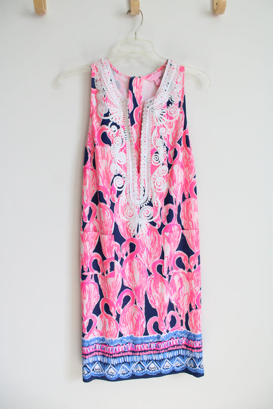 Lilly Pulitzer Carlotta High Tide Flamingo Dress | 0