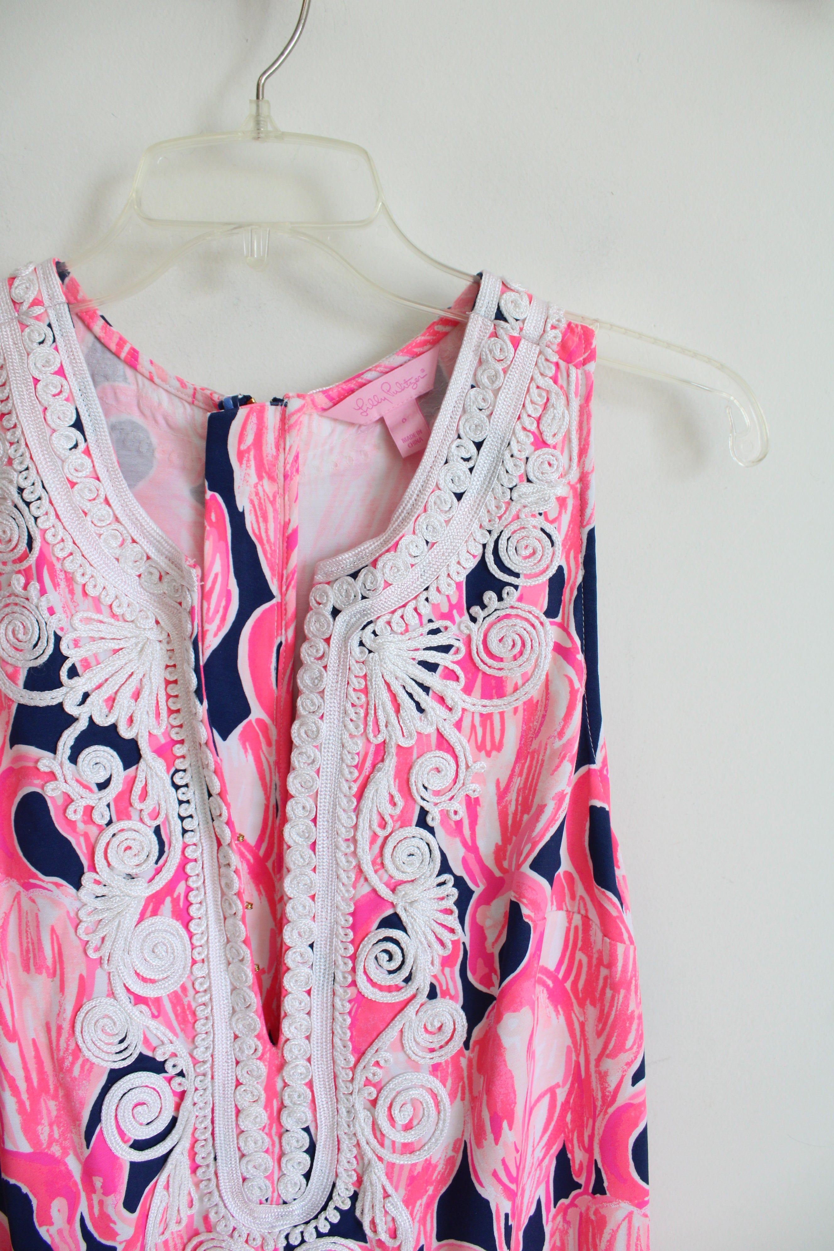 Lilly Pulitzer Carlotta High Tide Flamingo Dress | 0