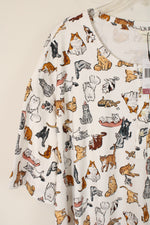 NEW Vera Bradley A Cat's Life Cream Cotton Henley Night Dress | 2XL