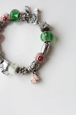 Silver Mother's Day Flower Garden Theme Charm Bracelet