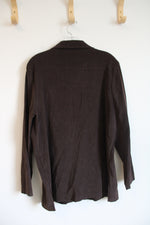 Jaclyn Smith Brown Button Down Top | XL