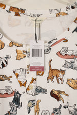 NEW Vera Bradley A Cat's Life Cream Cotton Henley Night Dress | 2XL