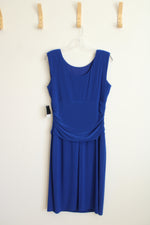 NEW Nine West Regal Blue Lined Stretch Ruched Cocktail Dress | 12