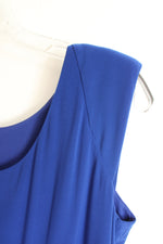 NEW Nine West Regal Blue Lined Stretch Ruched Cocktail Dress | 12