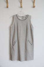 LOFT Black & Cream Sleeveless Dress | M Petite