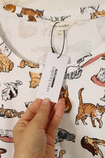 NEW Vera Bradley A Cat's Life Cream Cotton Henley Night Dress | 2XL