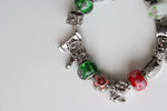 Silver Mother's Day Flower Garden Theme Charm Bracelet