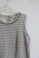 LOFT Black & Cream Sleeveless Dress | M Petite