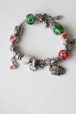 Silver Mother's Day Flower Garden Theme Charm Bracelet