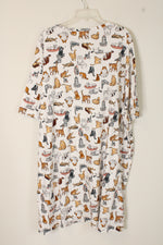 NEW Vera Bradley A Cat's Life Cream Cotton Henley Night Dress | 2XL