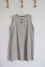 LOFT Black & Cream Sleeveless Dress | M Petite