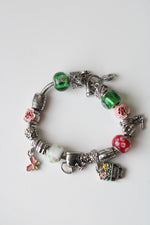 Silver Mother's Day Flower Garden Theme Charm Bracelet