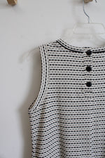 LOFT Black & Cream Sleeveless Dress | M Petite