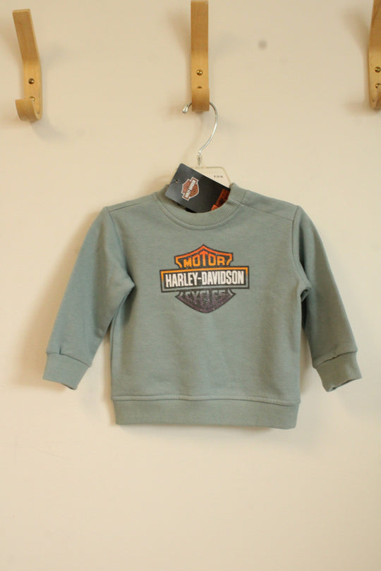 NEW Harley-Davidson Light Teal Shimmer Sweatshirt | 9-12 MO