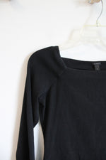 J.Crew Black Wide Neck Long Sleeved Top | S