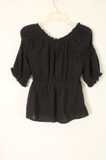 NEW Old Navy Black Cotton Smocked Top | S