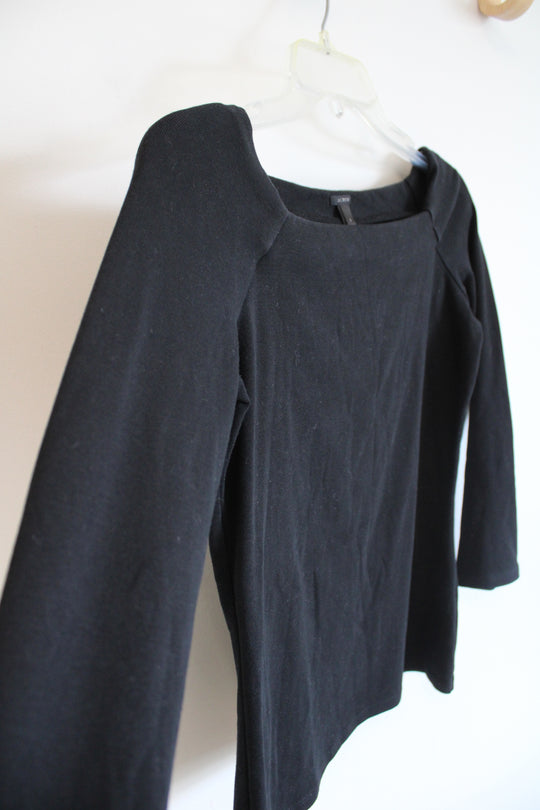 J.Crew Black Wide Neck Long Sleeved Top | S