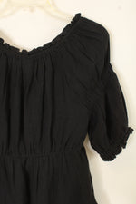 NEW Old Navy Black Cotton Smocked Top | S