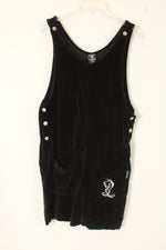 Warner Bros. Vintage Black Velour Tweety Bird Embroidered Dress | L