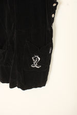 Warner Bros. Vintage Black Velour Tweety Bird Embroidered Dress | L