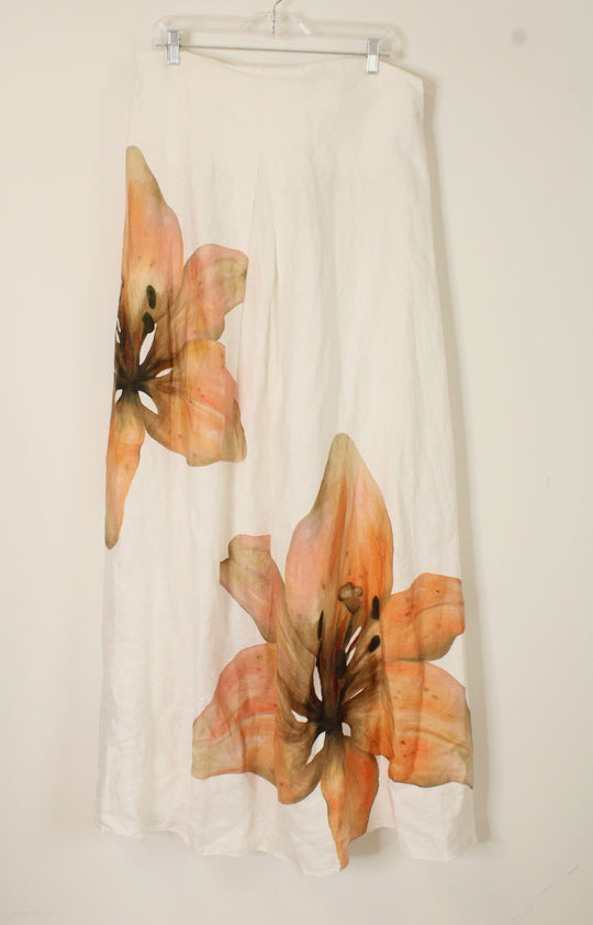 NEW Significant Other White Linen Flower Print Tube Maxi Dress | 8