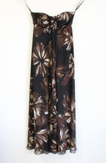 White House Black Marktet Brown Floral Maxi Dress | 0