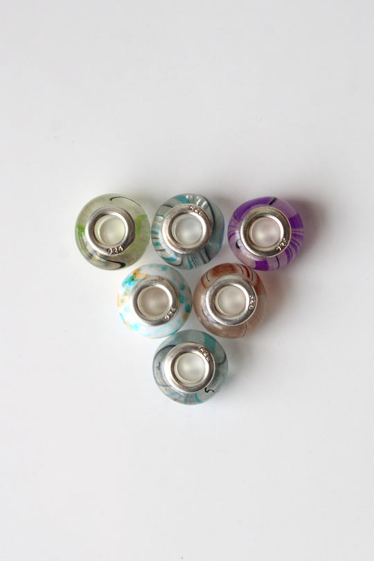 Sterling Silver Charm Bracelet Beads | Set Of 6