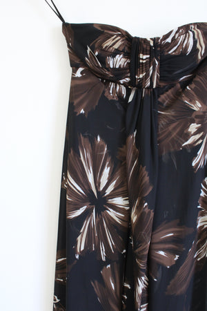 White House Black Marktet Brown Floral Maxi Dress | 0