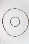 Colorful Twist Sterling Silver Chain & Bracelet Set