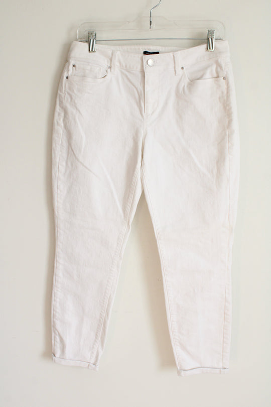 Ann Taylor Curvy White Jeans | 8