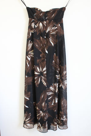 White House Black Marktet Brown Floral Maxi Dress | 0