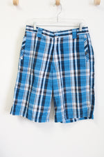 Indigo Blue Plaid Shorts | 32