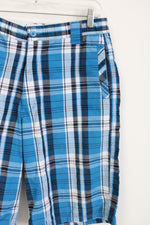 Indigo Blue Plaid Shorts | 32