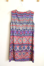 AB Studio Multicolor Geometric Sleeveless Shift Dress | 10