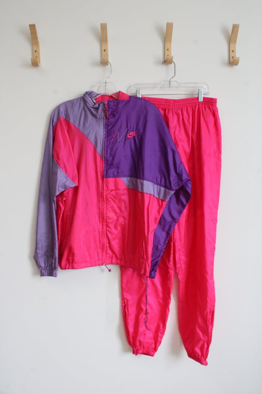 Vintage Nike Purple & Pink Color Block Tracksuit Set | L (14)