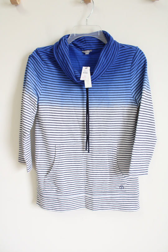 NEW T By Talbots Blue Striped Sweatshirt | XS