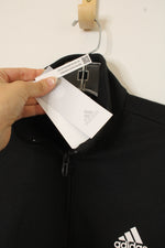 NEW Adidas Black Logo Quarter Zip Sweatshirt | M