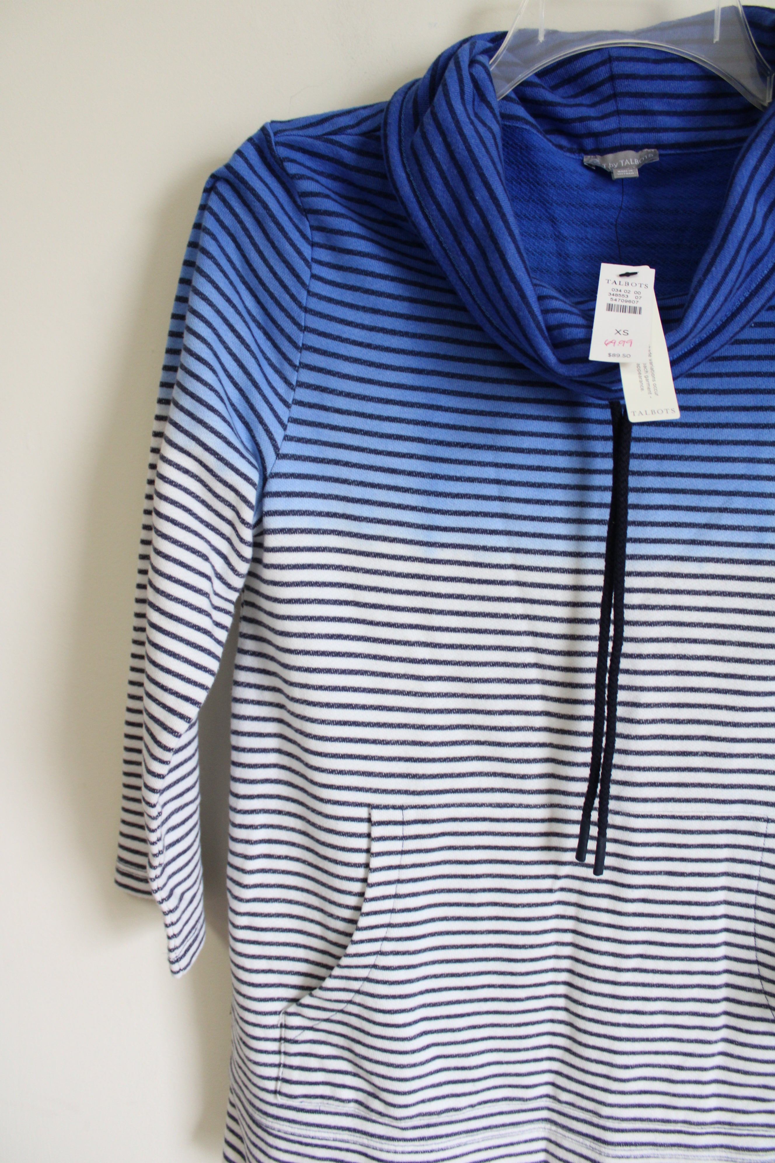 NEW T By Talbots Blue Striped Sweatshirt | XS