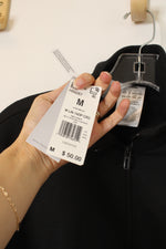 NEW Adidas Black Logo Quarter Zip Sweatshirt | M